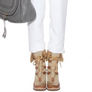 Chloe Wedge Snow Shearling Booties